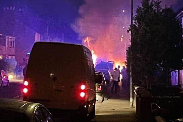 The blaze in Balfour Road