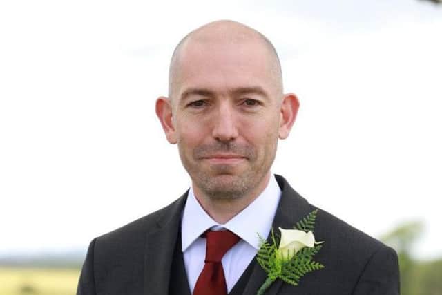 Neil Strangward on his wedding day. Photo: Sara Branca