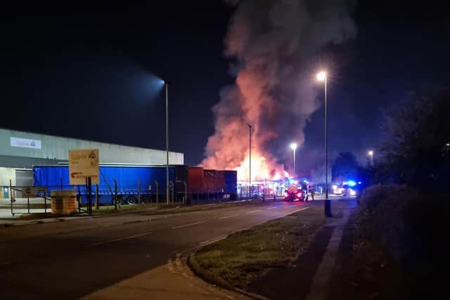 The scene of the fire.