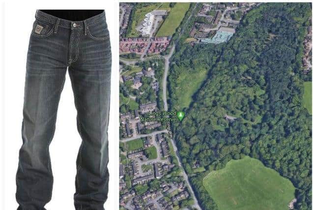 A par of Russian jeans is one of the few clues to identifying a body found in Lings Wood on May 4 last year
