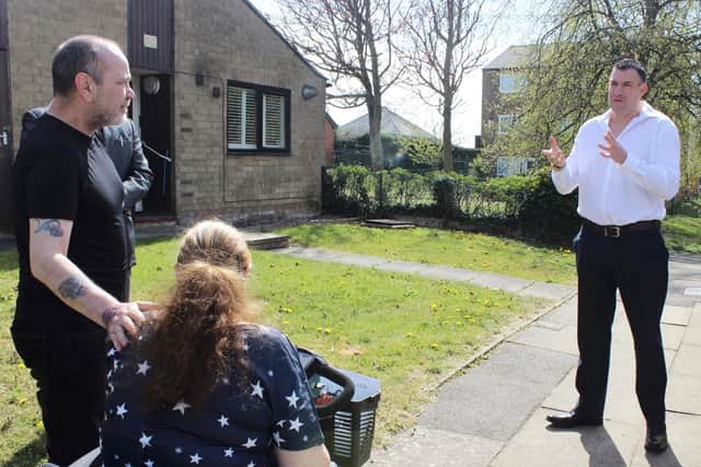 Psychic medium Marcus Starr gives Linda Alexander and Duncan McCloud a free reading as part of the presentation