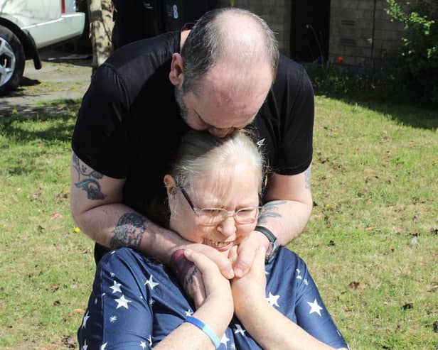 Linda Alexander and Duncan McCloud were overwhelmed to receive the free mobility scooter from The British Mobility Project