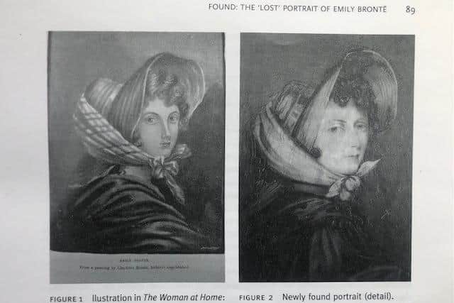 The 'Bonnet Portrait' of Emily Brontë (right) bears a striking resemblance to an illustration of the Wuthering Heights author by her sister Charlotte published in The Woman at Home magazine in 1894. Photo: Humbert & Ellis Auctioneers