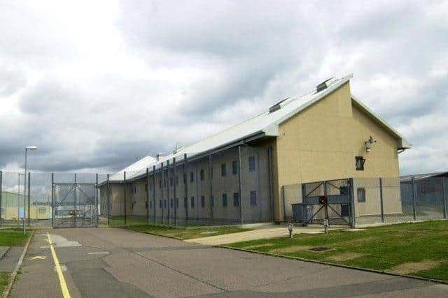 A prisoner of HMP Onley assaulted four members of staff for trying to move him to another wing.