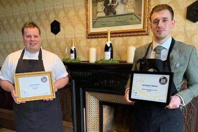 Head chef at Hibiscus, Samuel Squires, with general manager, Elliot Knight.