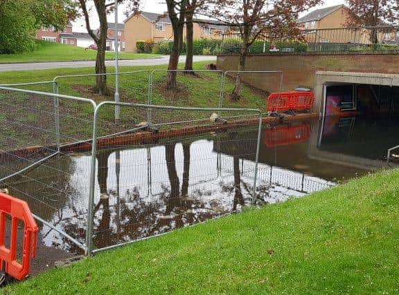 Children have been swimming in the water.