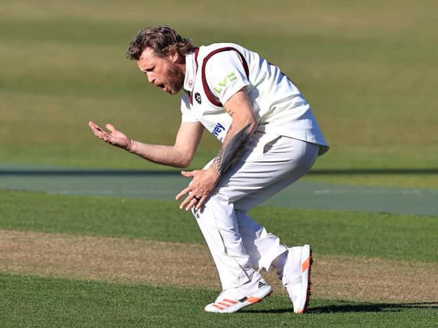 Gareth Berg celebrates a wicket in the win over Glamorgan at the County Ground last month