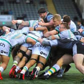 It was a real scrap at Kingston Park on Monday night (picture: Peter Short)