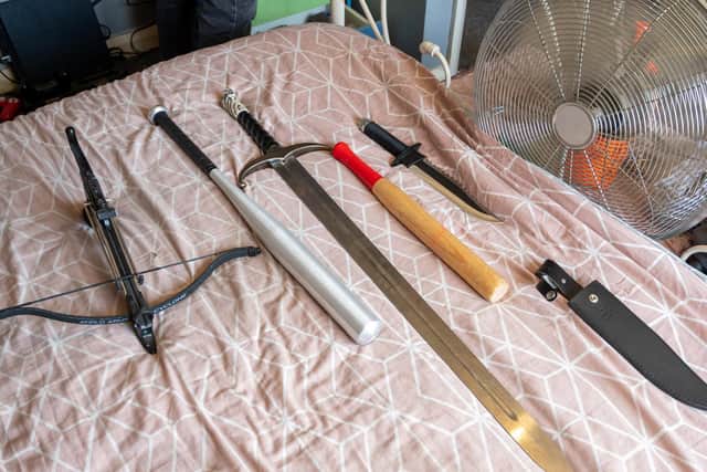 Some of the weapons found during today's police raids