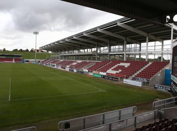 The East Stand at the PTS Academy Stadium.