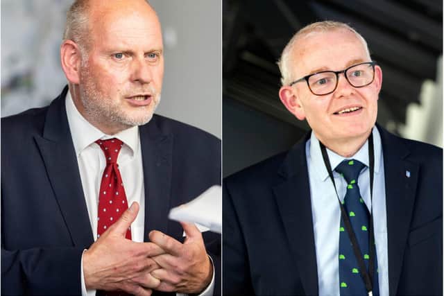 Cllr Jonathan Nunn (left) thanked Cllr Ian McCord (right).