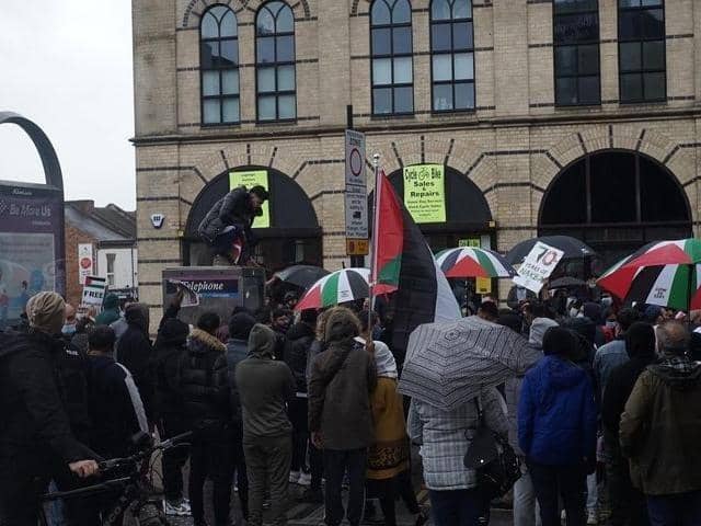 The protest to support Palestine that took place last Saturday (May 15).