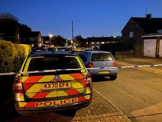 Officers rushed to reports of a stabbing in Constable Road, Corby, last night