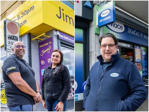 Jimmy's Store owners Jimmy and Shital Patel and Market Street Newsagents owner Andrew Cruden, who were both named on the Independent Achievers Academy's best 100 stores