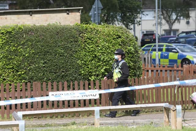 Police at the scene.