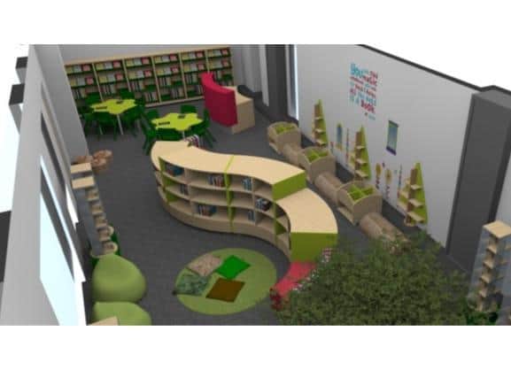 How the new primary phase library at Northampton International Academy will look, as created by designers Peters