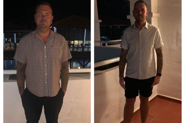 Oliver lost, in total, seven stone.