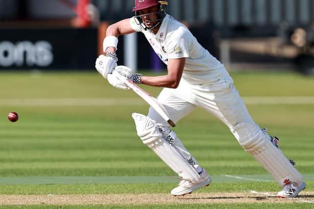 Emilio Gay scored his first Championship century for Northants against Kent