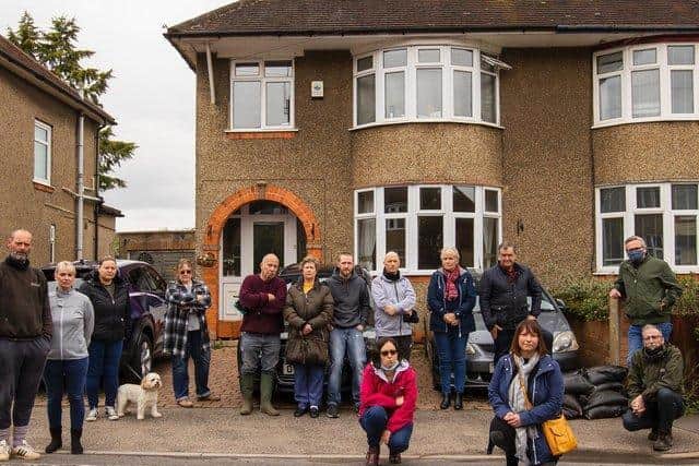 The unhappy Briar Hill Walk residents want answers and solutions after the flooding last month Photo: Leila Coker