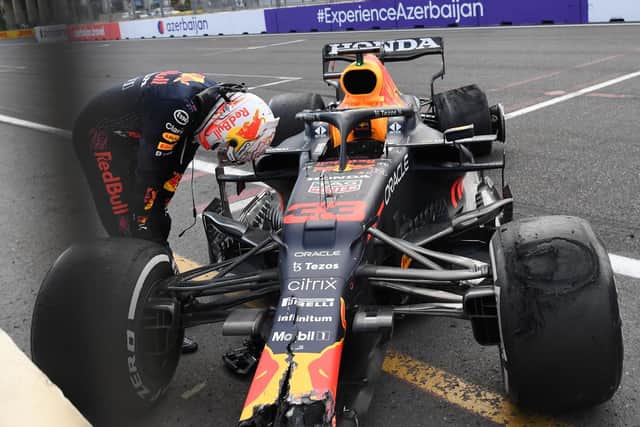 Verstappen's tyre failed in the closing stages