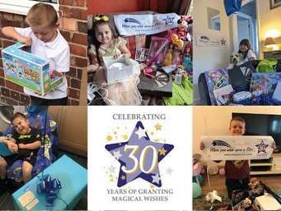A selection of the poorly children When You Wish Upon a Star has helped since being founded in 1990