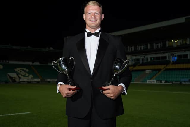 David Ribbans scooped two big awards at Saints' end-of-season dinner on Tuesday night (pictures: Northampton Saints)