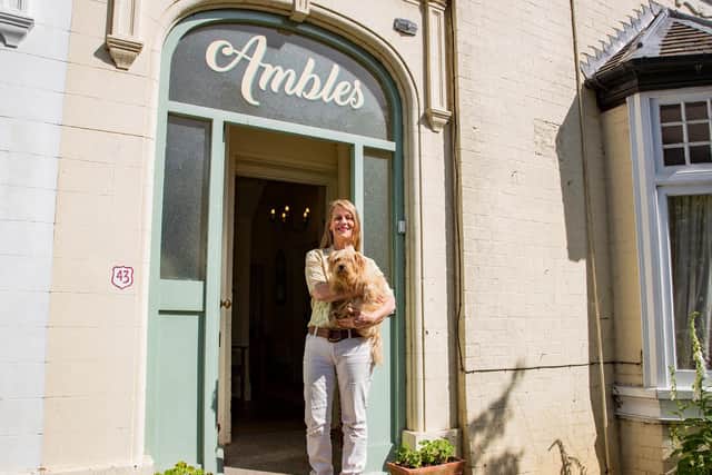 Amanda and Trudie outside Ambles B&B