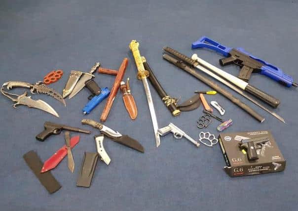 ,Police recovered this haul of weapons during a drugs raid in Northampton on Tuesday