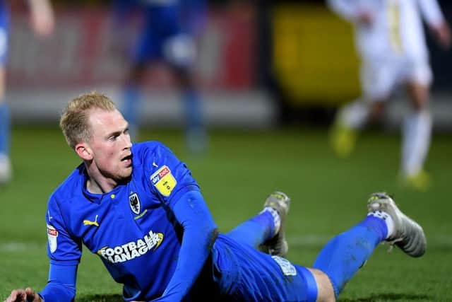 Mitch Pinnock during his AFC Wimbledon days.