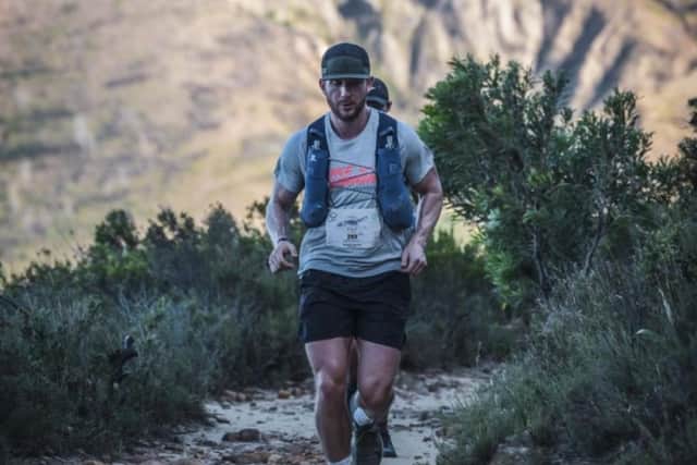 Paul Downes during his run around Table Mountain National Park for Thames Valley Air Ambulance