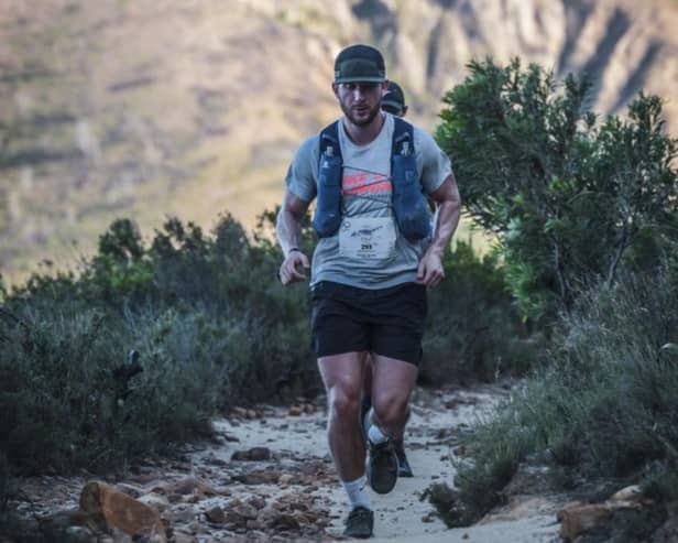 Paul Downes during his run around Table Mountain National Park for Thames Valley Air Ambulance