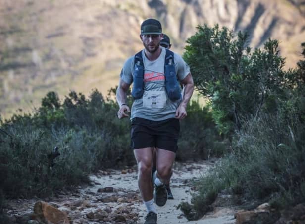Paul Downes during his run around Table Mountain National Park for Thames Valley Air Ambulance