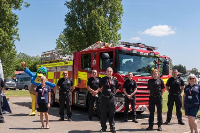 The fire service at Billing Aquadrome in Northampton.