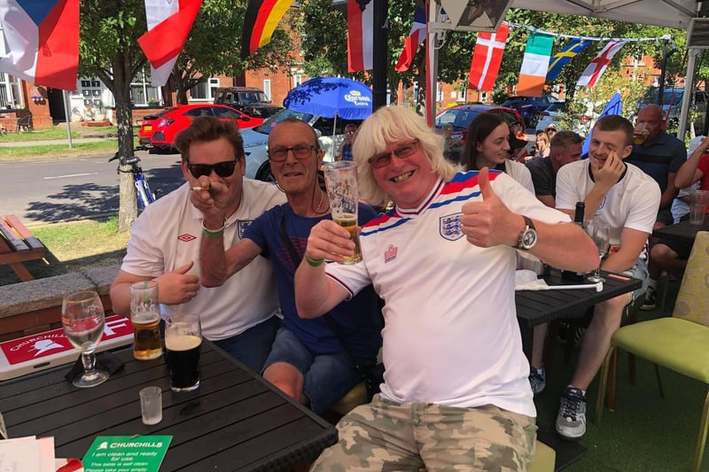 Fans enjoying the match at Churchills Wine & Sports Bar in Skegness are pleased with the result.