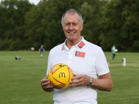 Sir Geoff Hurst, scorer of a hat-trick in England's 1966 World Cup final win, will be the special guest at Brackley Town on June 26