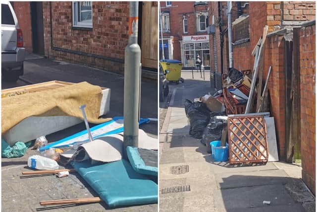 Fly-tipping on Hood Street, Northampton, on Tuesday (June 15)
