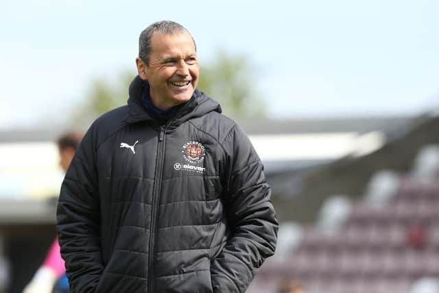 Colin Calderwood returned to Sixfields with Blackpool in April.