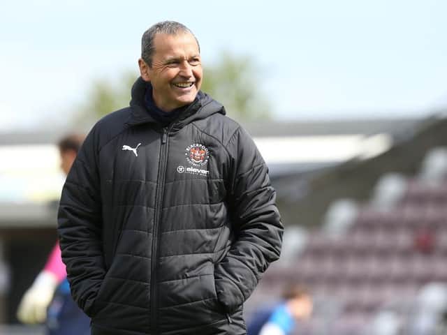 Colin Calderwood returned to Sixfields with Blackpool in April.