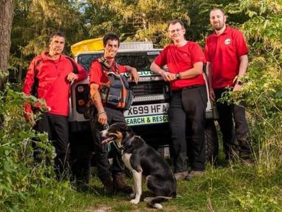 Some of the Northampton rescue team — with search dog Ted