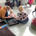 Families taking part in My Sensory Adventures hosted by The Carbon Theatre.