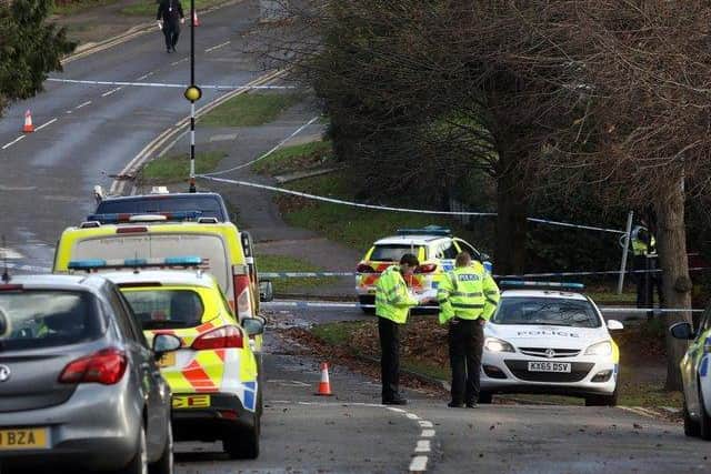 Police at the scene.