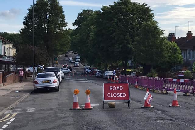 Part of Kettering Road is closed following reports of flooding on Tuesday morning