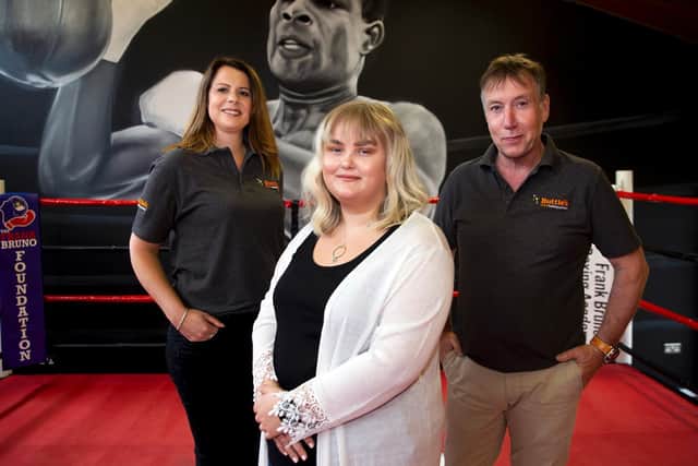 (L-R) Buttle’s managing director Ian Church, Lucy Bayes, and Buttle’s commercial manager Hannah Brunton. Photo: Kirsty Edmonds