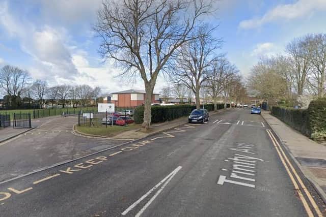 Trinity Avenue is about a 0.4 mile, single lane, stretch of road which has two schools in it