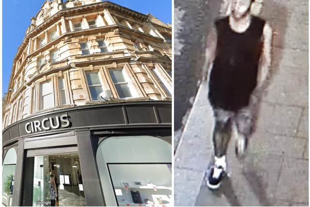 Police want to speak to this man after brick was thrown at windows in Northampton town centre