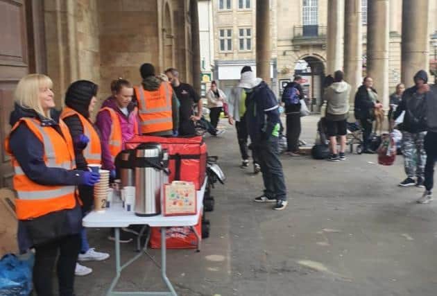 The outreach team at All Saints' Church on Monday (June 21)