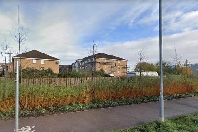 This is where the flat could be built, which is the Trenery Way junction with New South Bridge Road