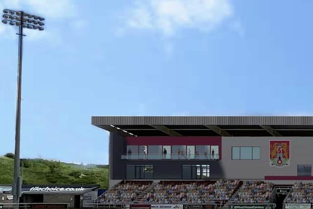 The north stand end of the east stand