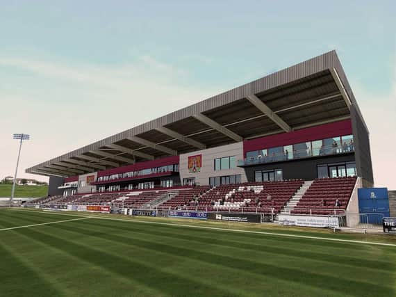 A computer generated image of the how the new east stand would look