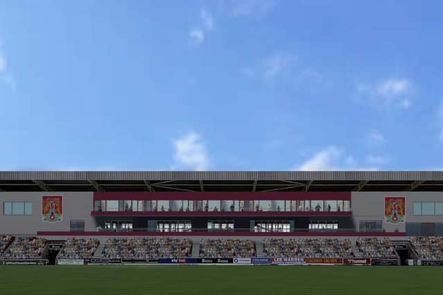 CGI of the central section of the proposed new east stand